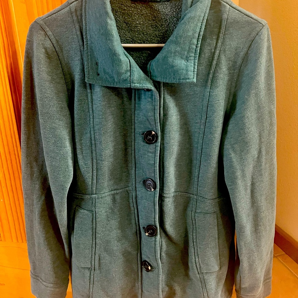 Prana button up casual jacket/sweatshirt material, size M